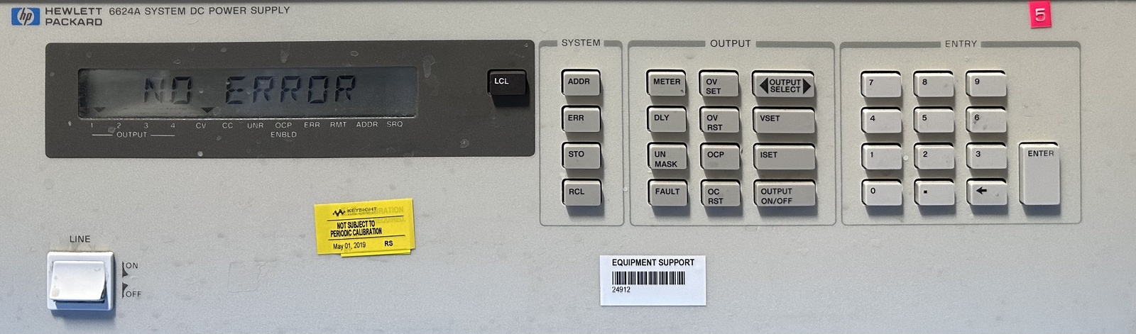 Keysight 6624A DC Power Supply / Quad-Output / 2 Outputs at 7V/5A / 2 Outputs at 20V/2A / GPIB