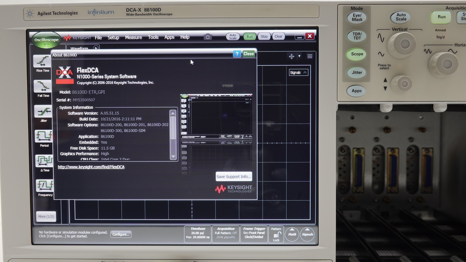 Keysight 86100D Infiniium DCA-X Wide-Bandwidth Oscilloscope Mainframe