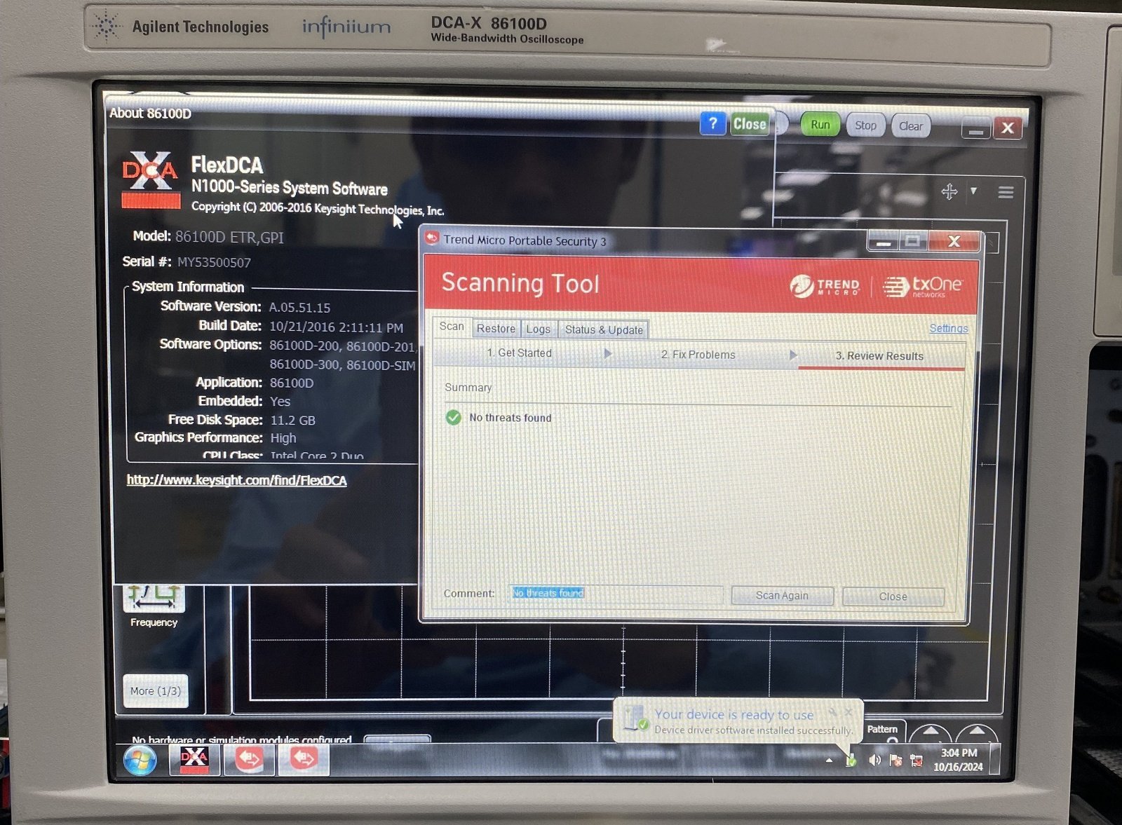 Keysight 86100D Infiniium DCA-X Wide-Bandwidth Oscilloscope Mainframe