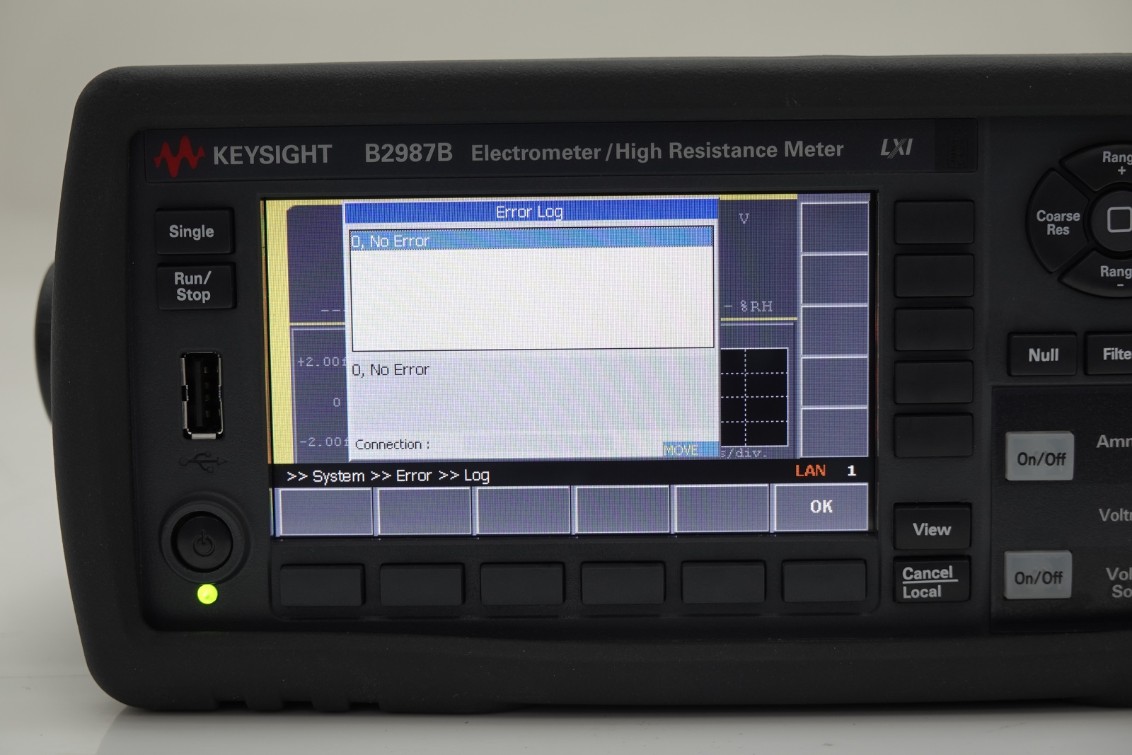 Keysight B2987B Electrometer/High Resistance Meter / 0.01fA / 1000V / Battery