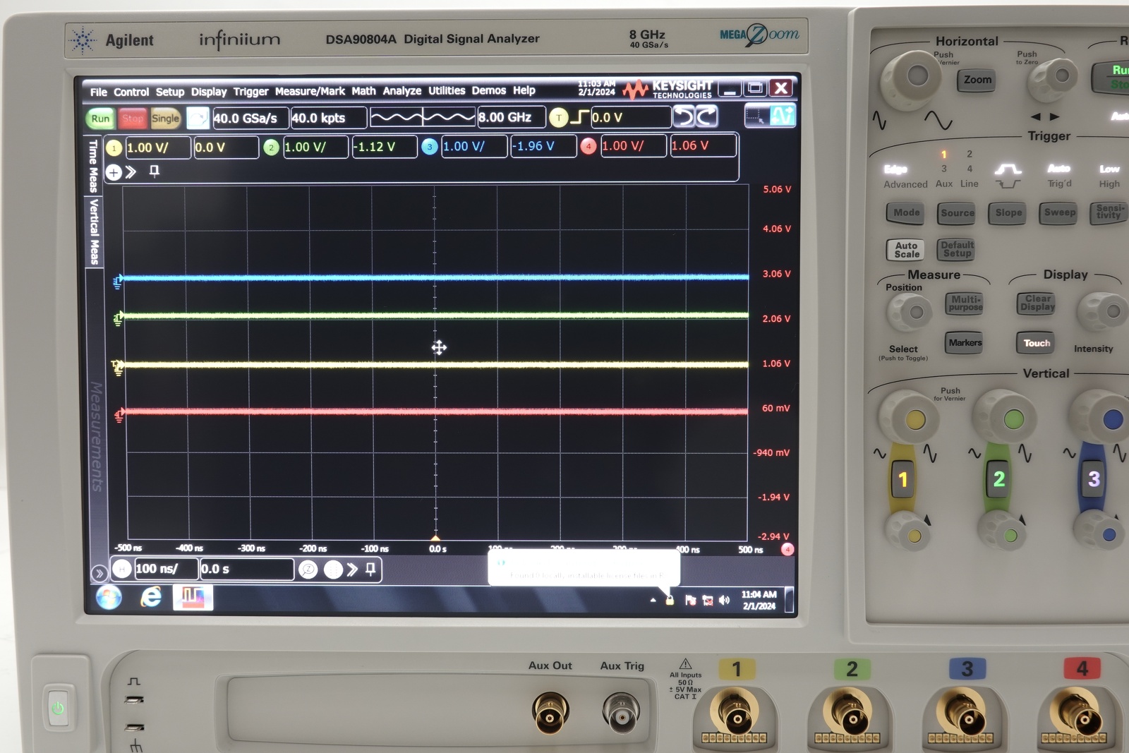 Keysight DSA90804A Infiniium High Performance Oscilloscope / 8GHz / 40GSa/s / 4 Channels / 50M Memory