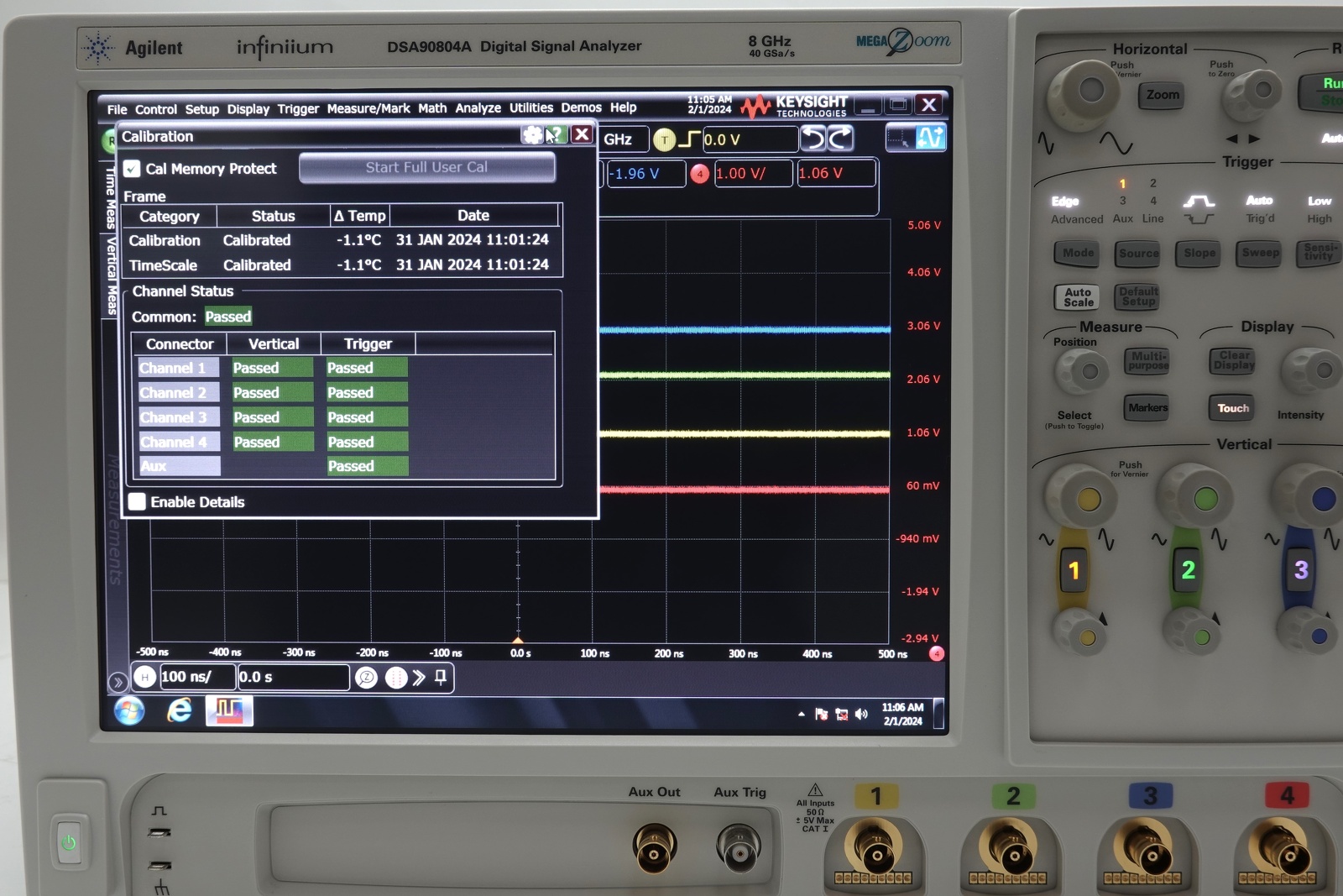 Keysight DSA90804A Infiniium High Performance Oscilloscope / 8GHz / 40GSa/s / 4 Channels / 50M Memory