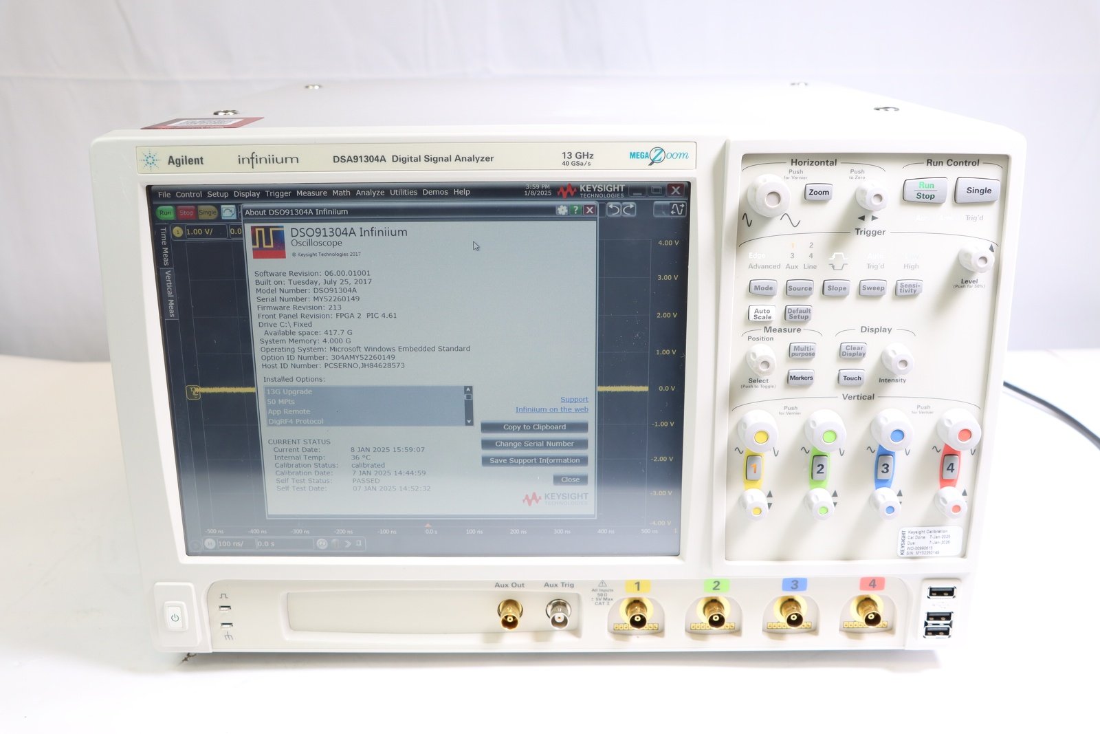 Keysight DSA91304A Infiniium High Performance Oscilloscope / 13GHz / 40GSa/s / 4 Channels