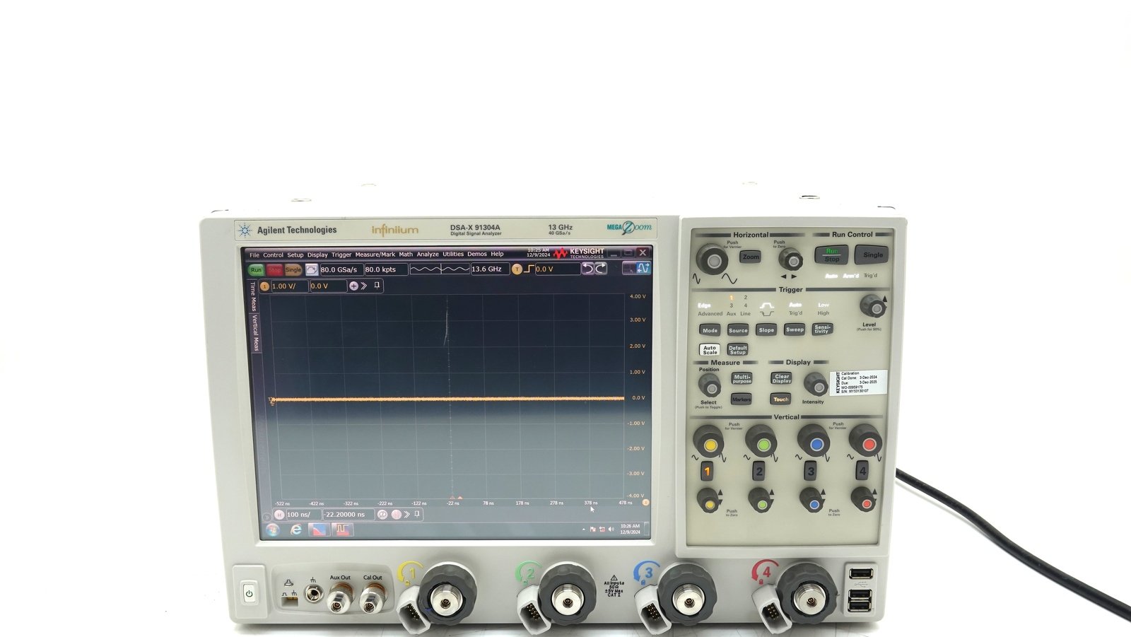 Keysight DSAX91304A Infiniium High-Performance Oscilloscope / 13 GHz / 80/40 GSAa/s / 4 Channel / 50M