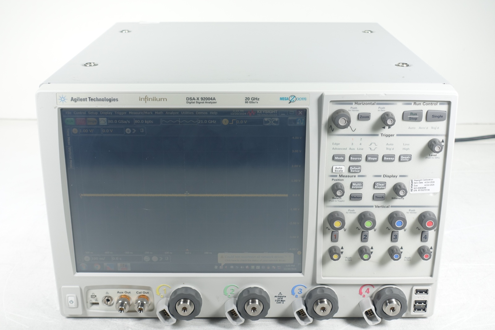 Keysight DSAX92004A Infiniium High-Performance Oscilloscope / 20 GHz / 80/40 GSa/s / 4 Channel / 50M