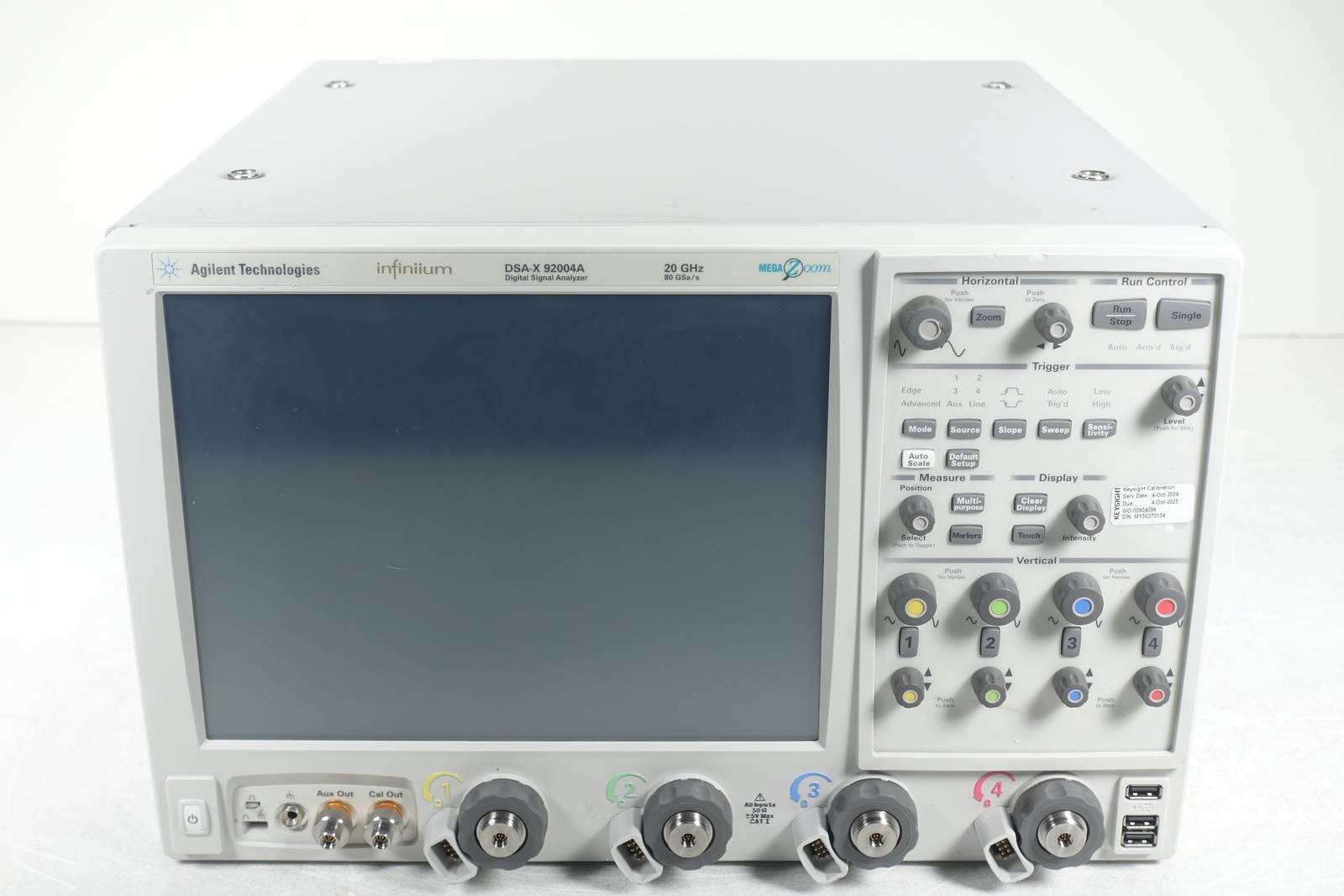 Keysight DSAX92004A Infiniium High-Performance Oscilloscope / 20 GHz / 80/40 GSa/s / 4 Channel / 50M