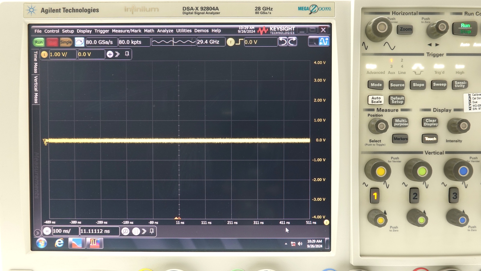 Keysight DSAX92804A Infiniium High-Performance Oscilloscope / 28 GHz / 80/40 GSa/s / 4 Channel / 50M