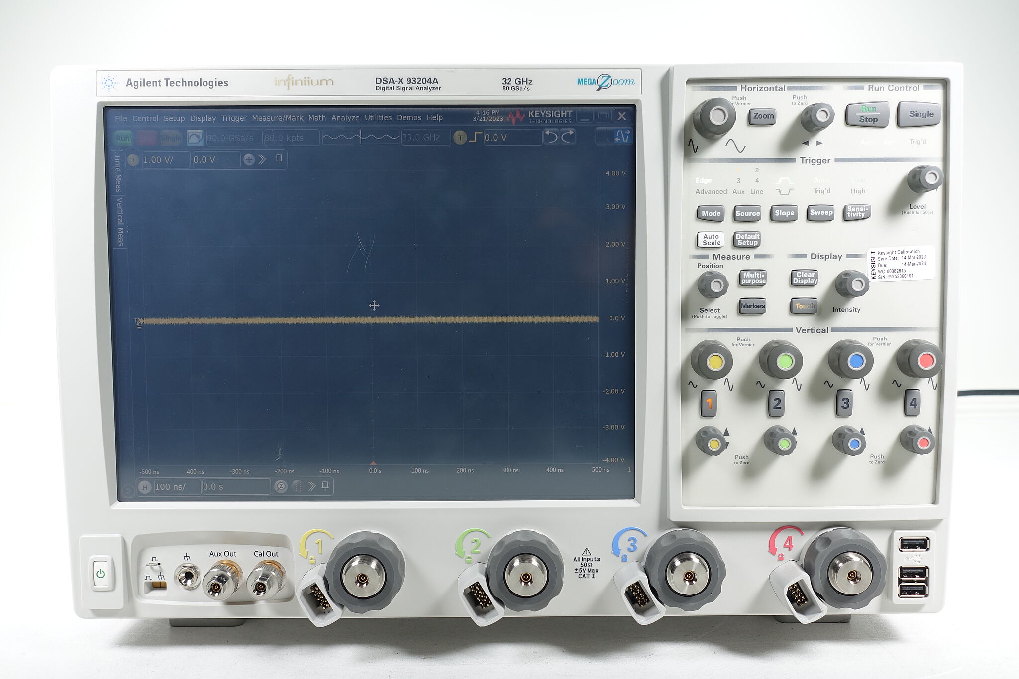 Keysight DSAX93204A Infiniium High-Performance Oscilloscope / 33 GHz / 80/40 GSa/s / 4 Channel / 50M