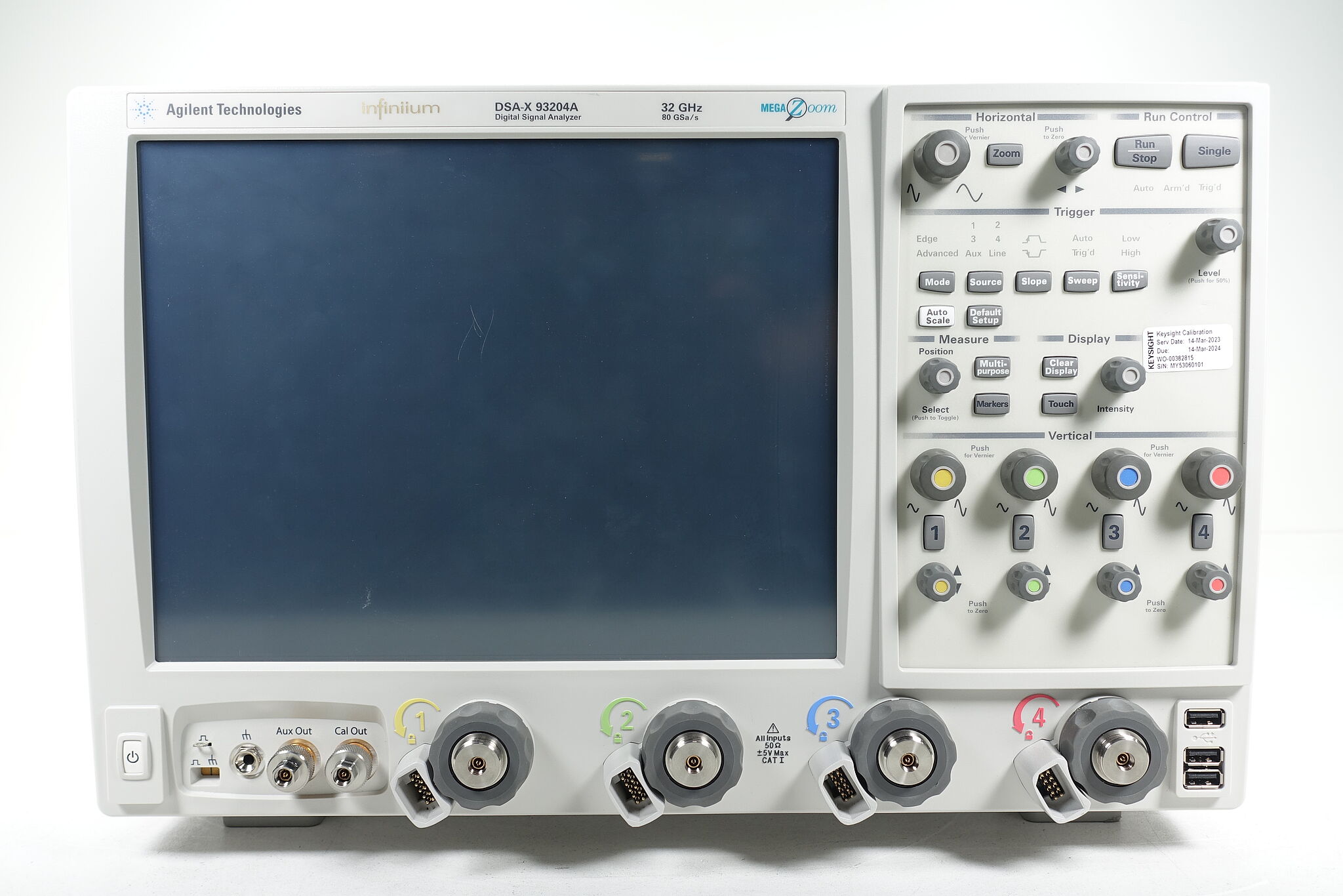 Keysight DSAX93204A Infiniium High-Performance Oscilloscope / 33 GHz / 80/40 GSa/s / 4 Channel / 50M