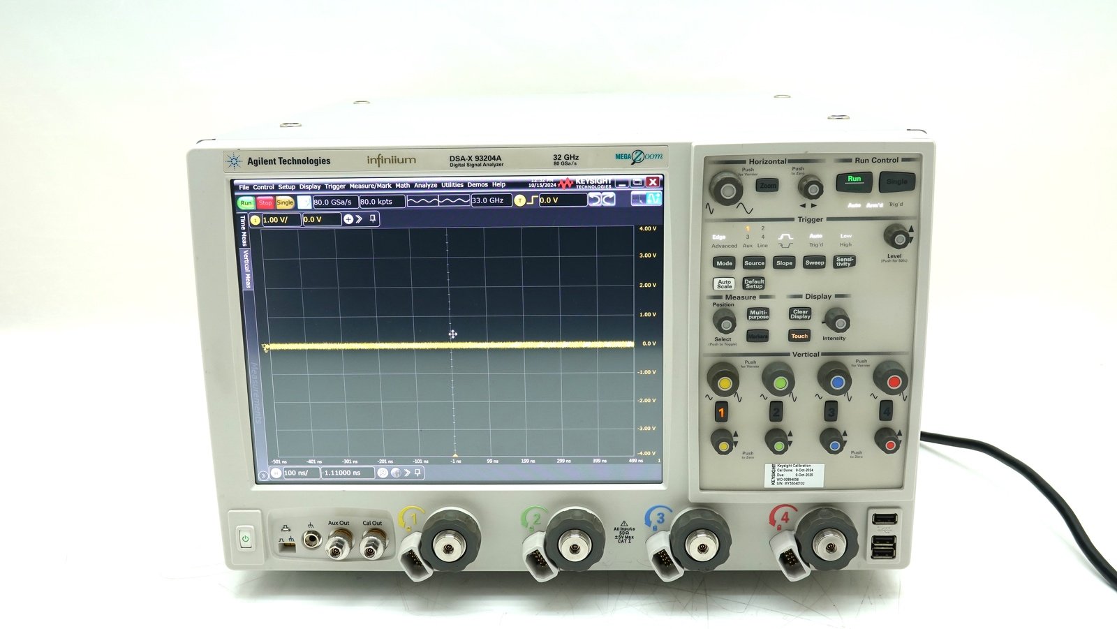 Keysight DSAX93204A Infiniium High-Performance Oscilloscope / 33 GHz / 80/40 GSa/s / 4 Channel / 50M