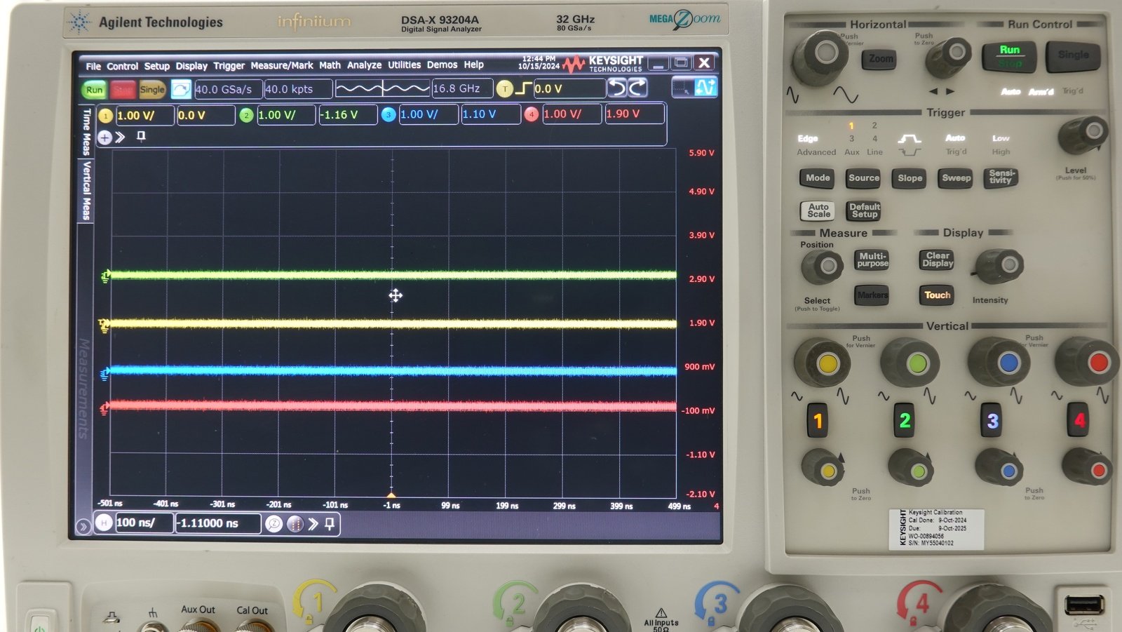 Keysight DSAX93204A Infiniium High-Performance Oscilloscope / 33 GHz / 80/40 GSa/s / 4 Channel / 50M