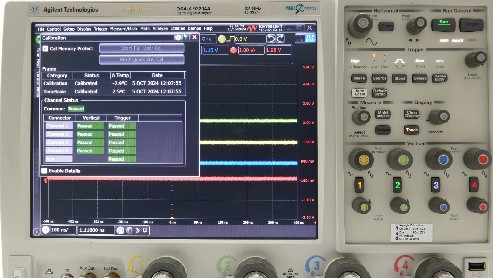 Keysight DSAX93204A Infiniium High-Performance Oscilloscope / 33 GHz / 80/40 GSa/s / 4 Channel / 50M