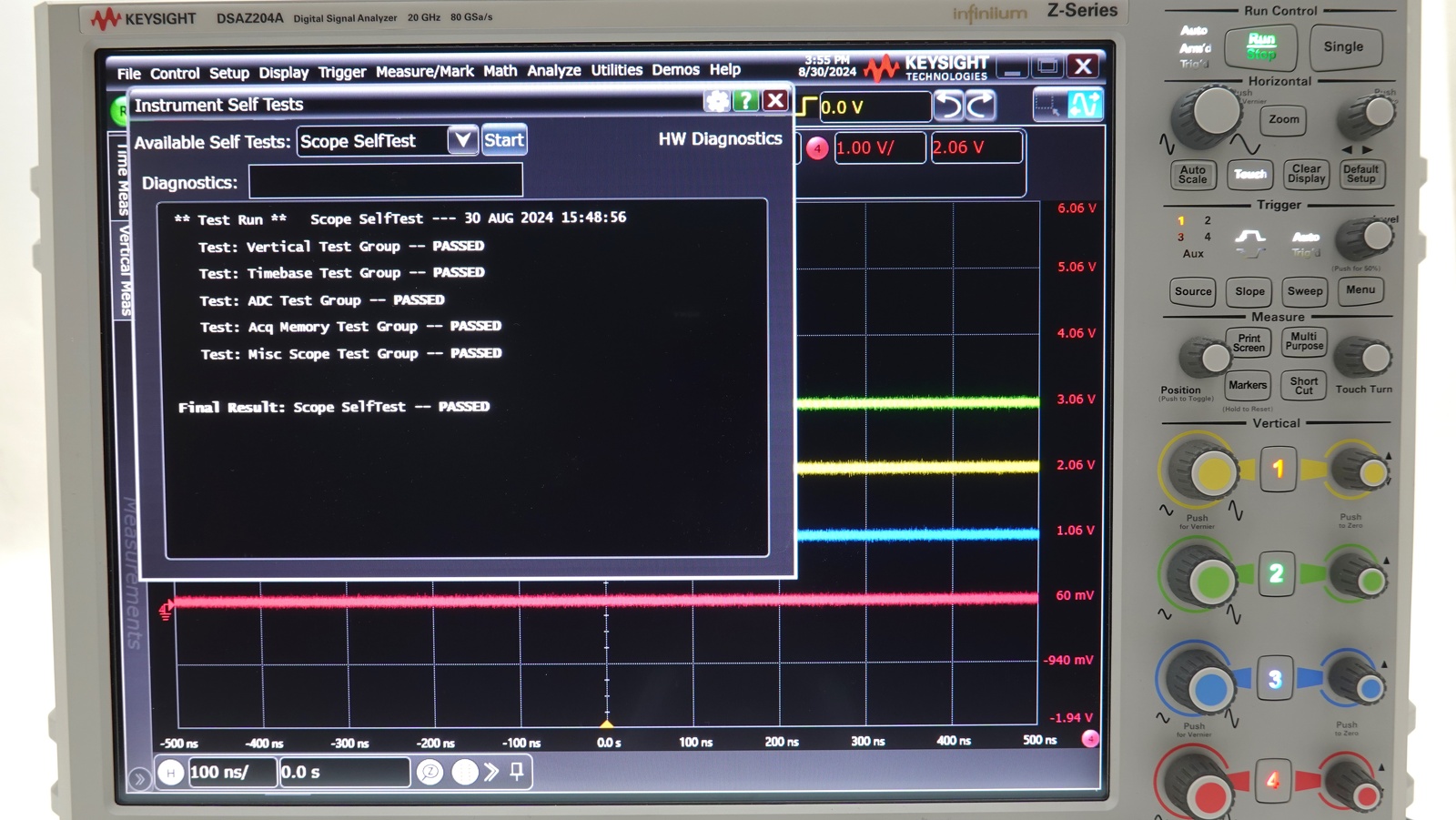 Keysight DSAZ204A Infiniium Oscilloscope / 20 GHz / 80 GSa/s / 4 Channels