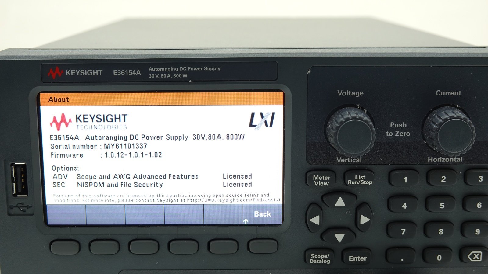 Keysight E36154A DC Power Supply / Single-Output / Auto-range / 30V / 80A / 800W / LAN / USB