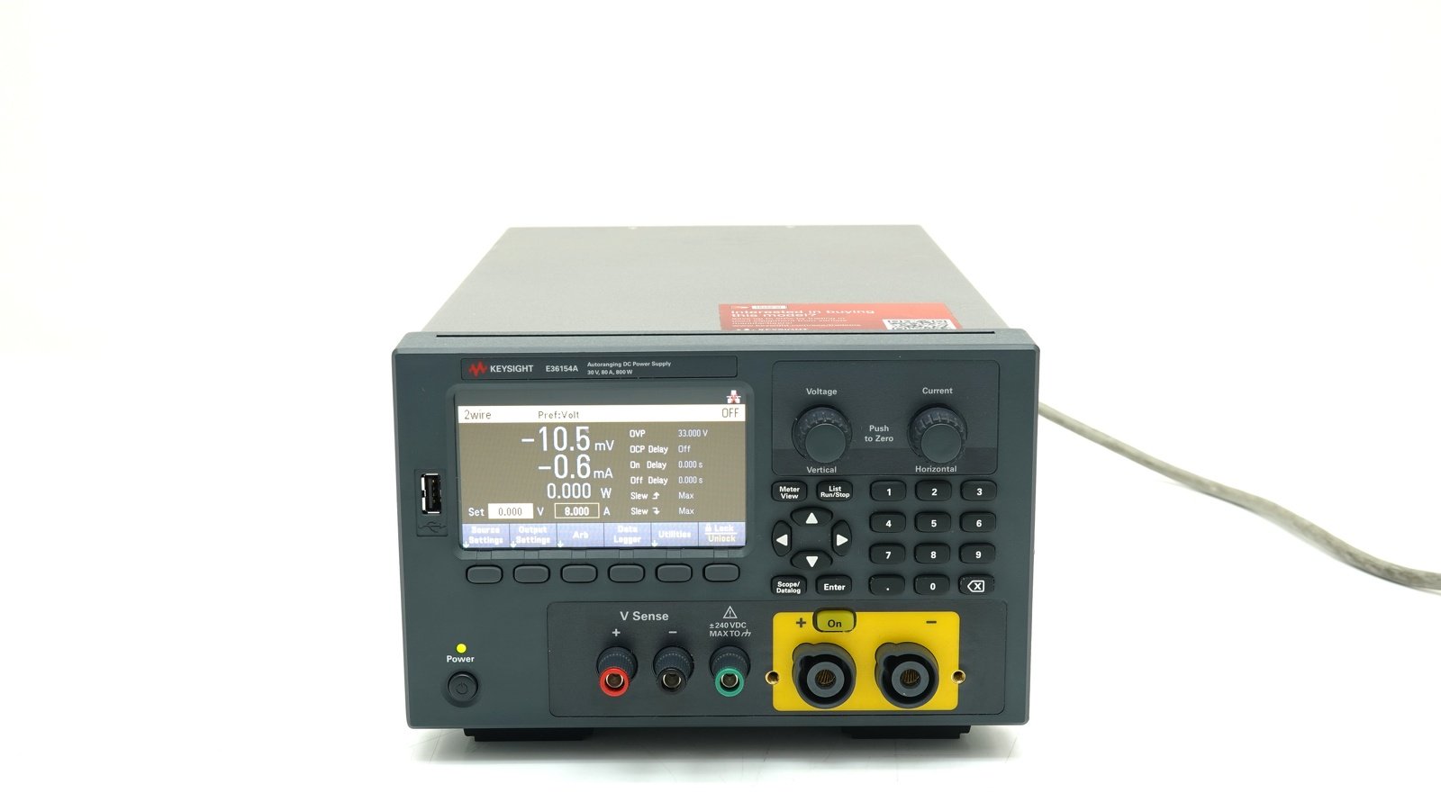 Keysight E36154A DC Power Supply / Single-Output / Auto-range / 30V / 80A / 800W / LAN / USB