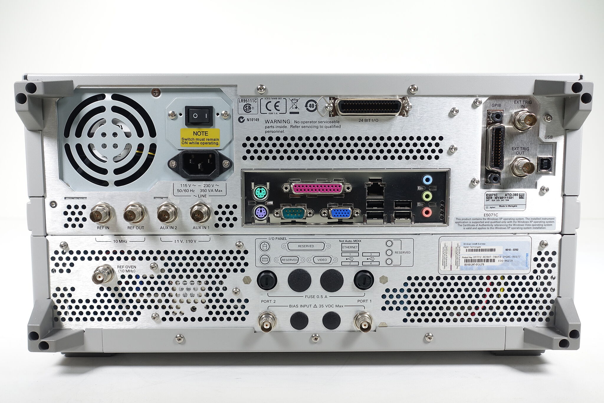 Keysight E5071C-245 2-port Test Set / 100 kHz to 4.5 GHz / With Bias Tees