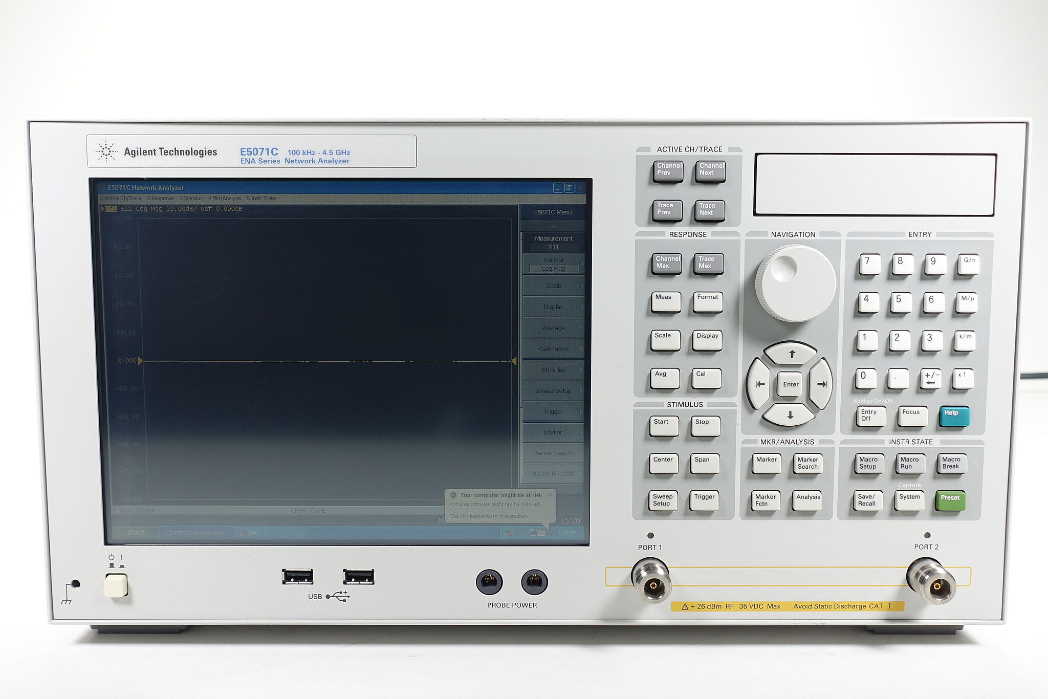 Keysight E5071C-245 2-port Test Set / 100 kHz to 4.5 GHz / With Bias Tees