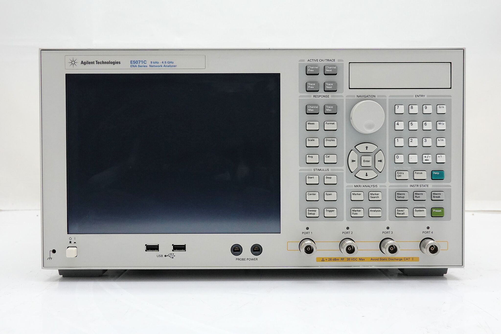 Keysight E5071C-440 4-port Test Set / 9 kHz to 4.5 GHz / Without Bias Tees