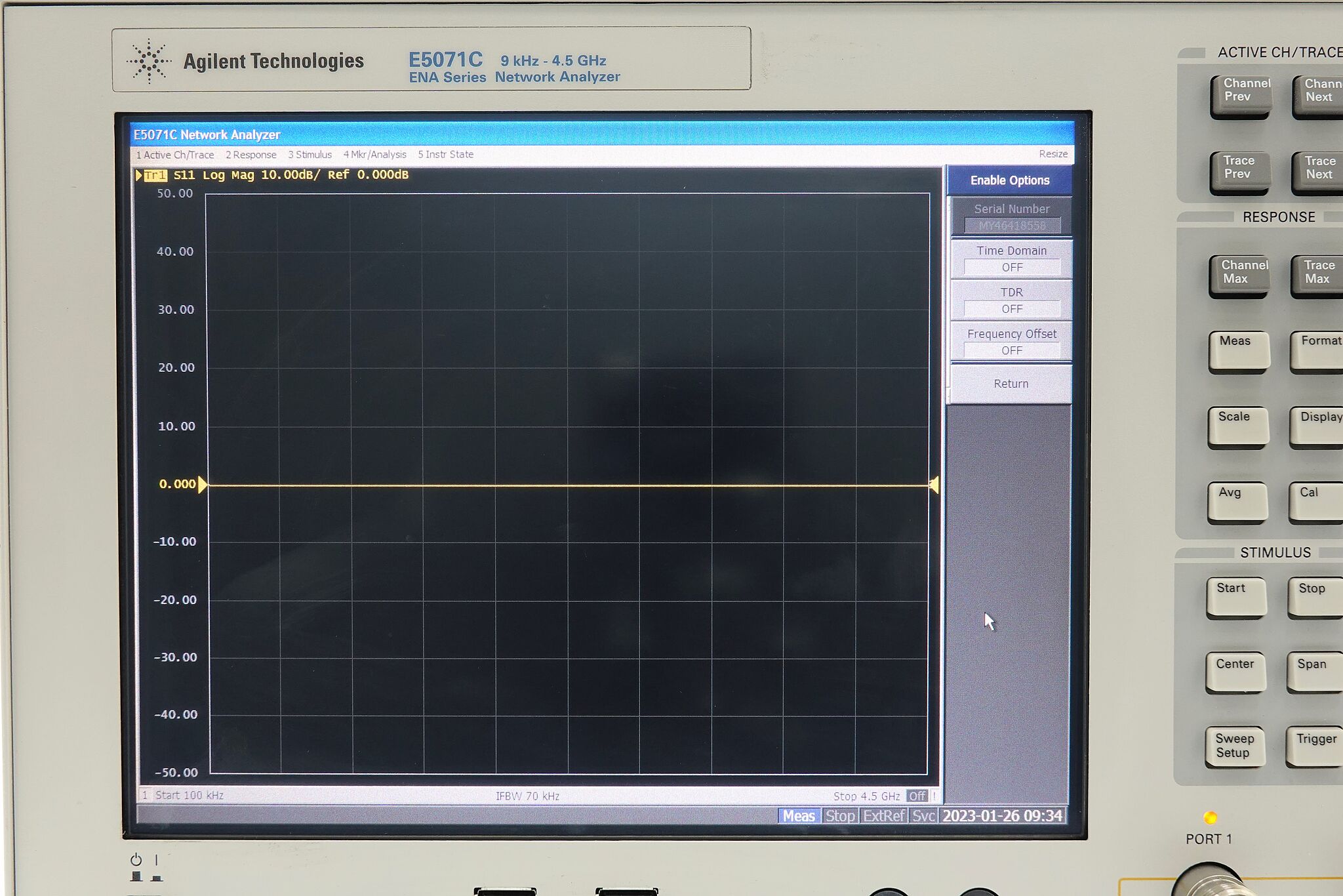 Keysight E5071C-440 4-port Test Set / 9 kHz to 4.5 GHz / Without Bias Tees