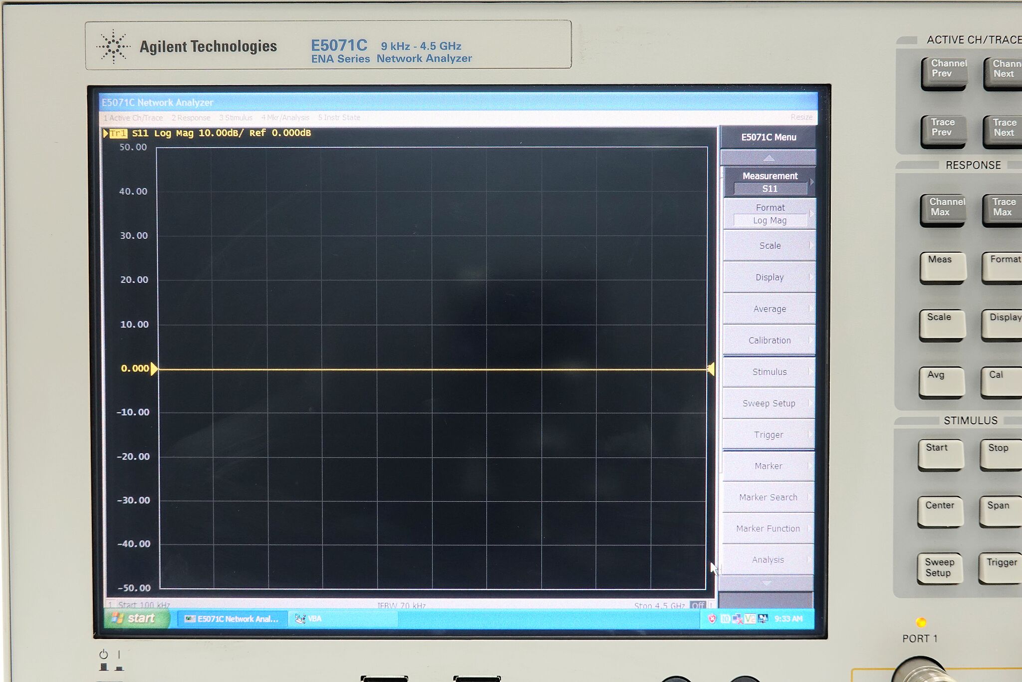 Keysight E5071C-440 4-port Test Set / 9 kHz to 4.5 GHz / Without Bias Tees