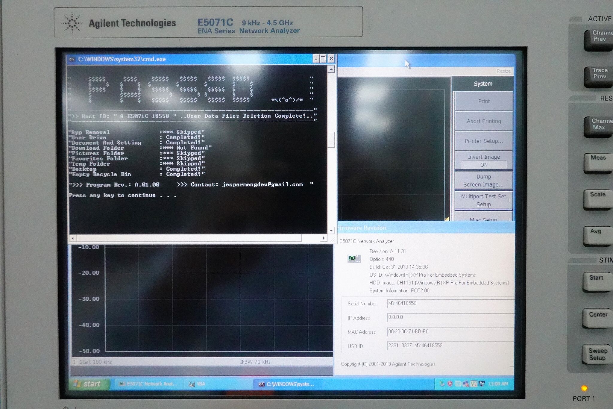 Keysight E5071C-440 4-port Test Set / 9 kHz to 4.5 GHz / Without Bias Tees