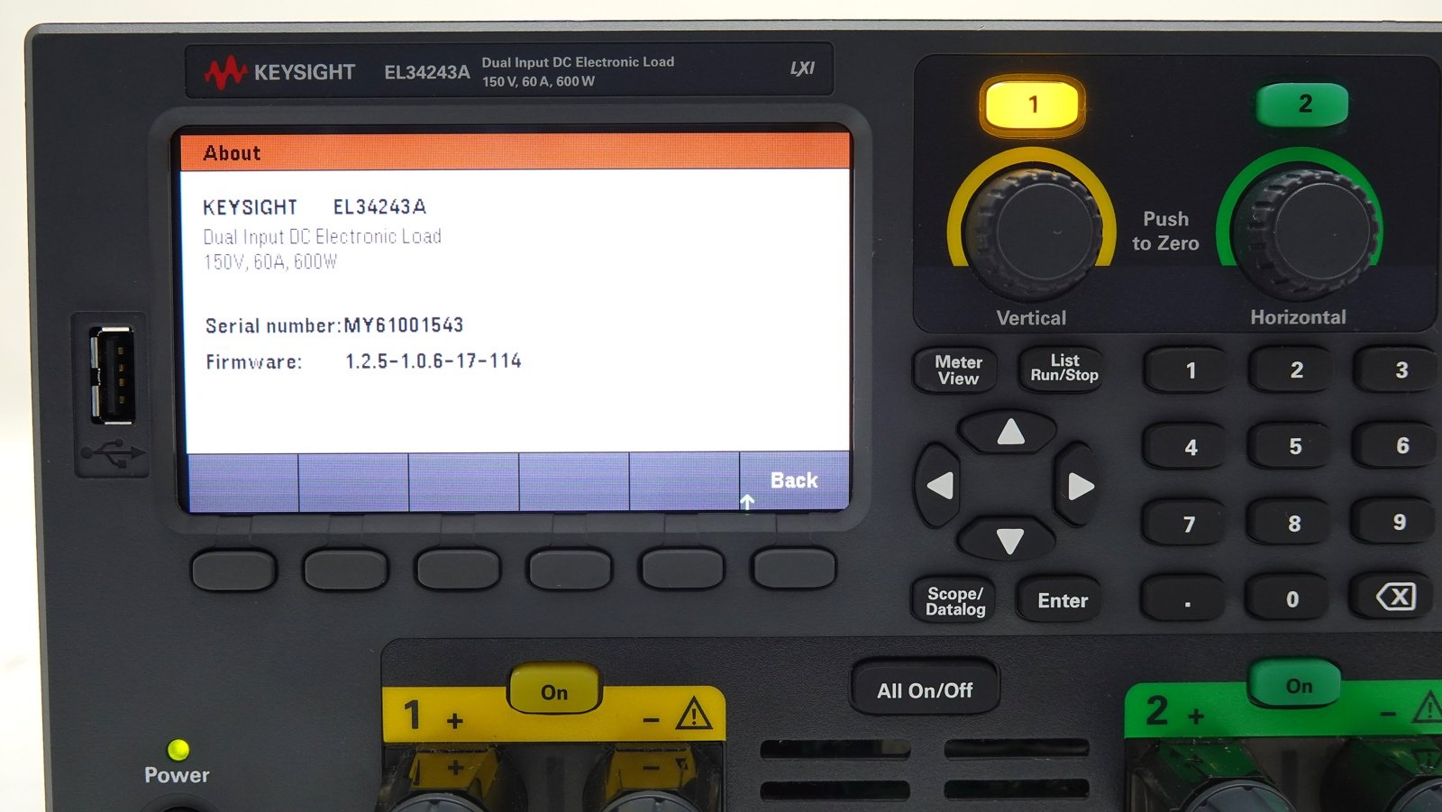 Keysight EL34243A Bench Electronic Load / Dual-input / 2x 150V / 60A / 300W / LAN / USB