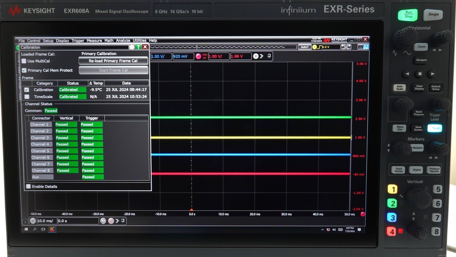 Keysight EXR608A Infiniium EXR-Series Real-Time Oscilloscope / 6 GHz / 16 GSa/s / 8 Channels