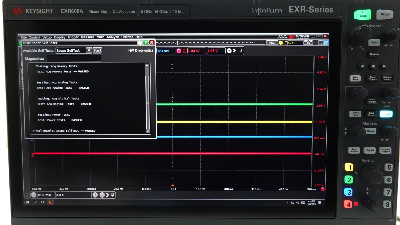 Keysight EXR608A Infiniium EXR-Series Real-Time Oscilloscope / 6 GHz / 16 GSa/s / 8 Channels