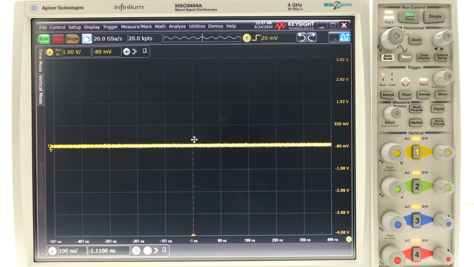 Keysight MSO9404A Mixed Signal Oscilloscope / 4 GHz / 10/20 GSa/s / 4 Analog Plus 16 Digital Channels