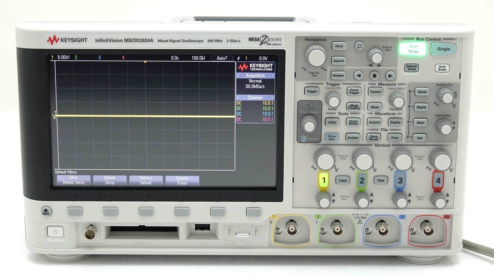 Keysight MSOX2024A Mixed Signal Oscilloscope / 200 MHz / 4 Analog Plus 8 Digital Channels