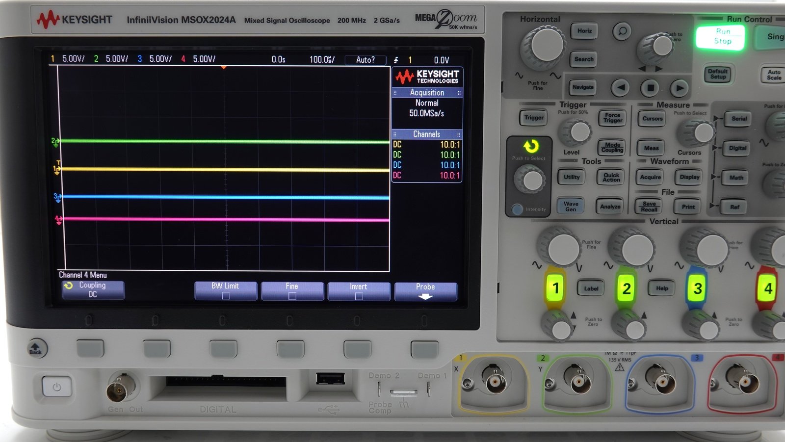 Keysight MSOX2024A Mixed Signal Oscilloscope / 200 MHz / 4 Analog Plus 8 Digital Channels