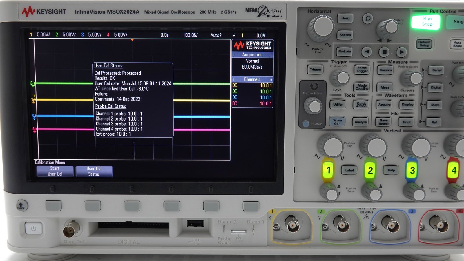 Keysight MSOX2024A Mixed Signal Oscilloscope / 200 MHz / 4 Analog Plus 8 Digital Channels