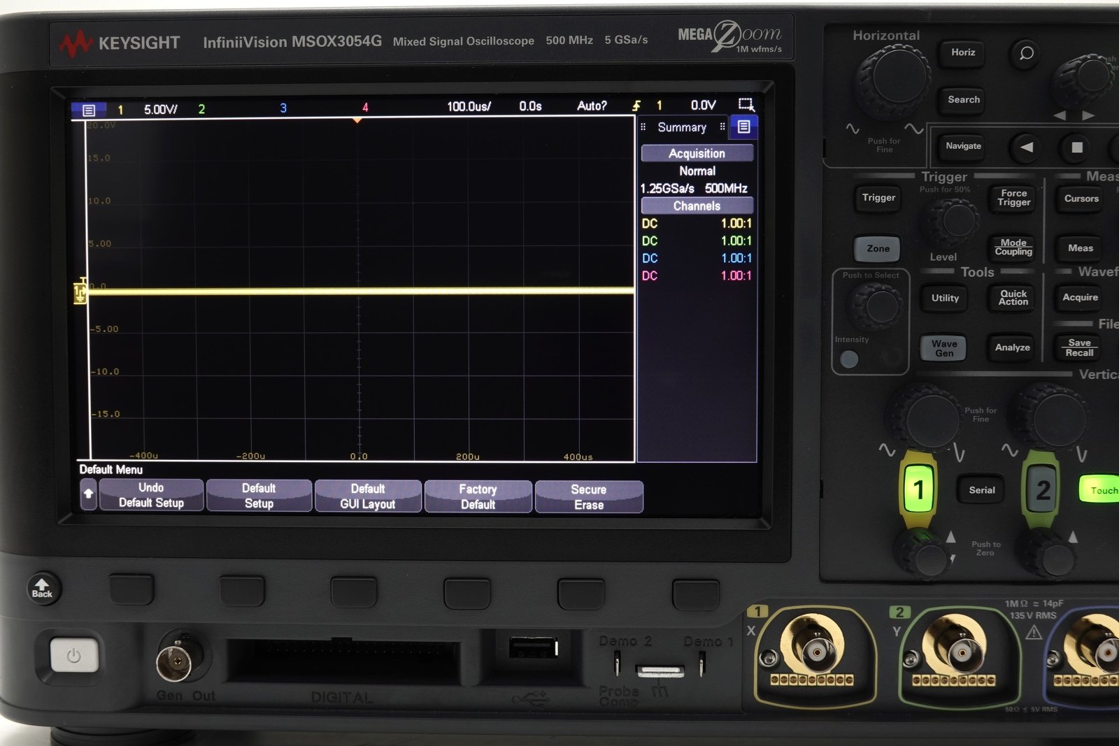 Keysight MSOX3054G Mixed Signal Oscilloscope / 500 MHz / 4 Analog Plus 16 Digital Channel