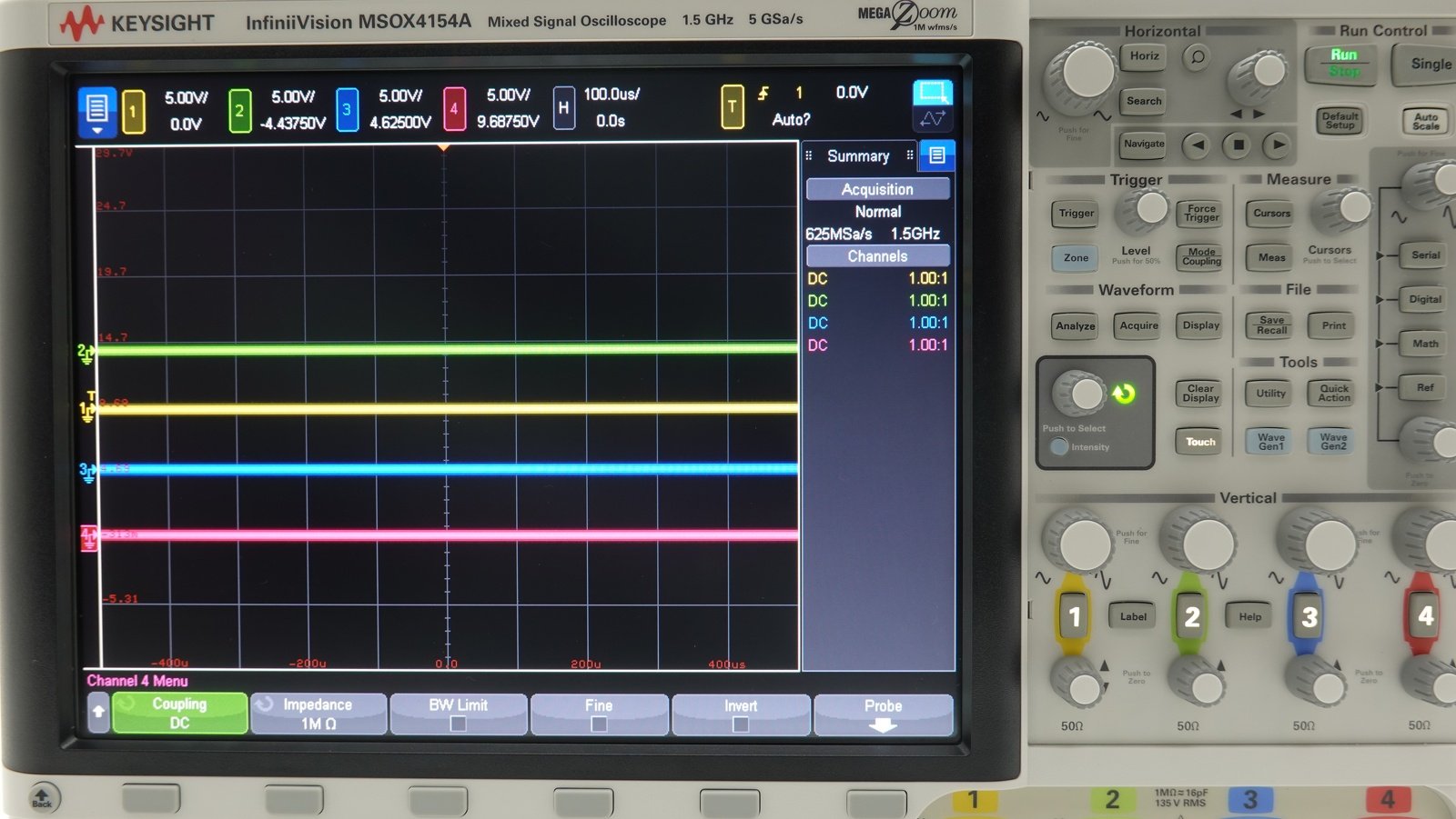 Keysight MSOX4154A Mixed Signal Oscilloscope / 1.5 GHz / 4 Analog plus 16 Digital Channels