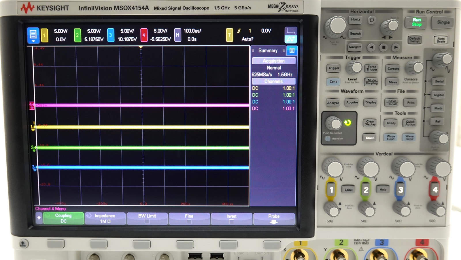 Keysight MSOX4154A Mixed Signal Oscilloscope / 1.5 GHz / 4 Analog plus 16 Digital Channels