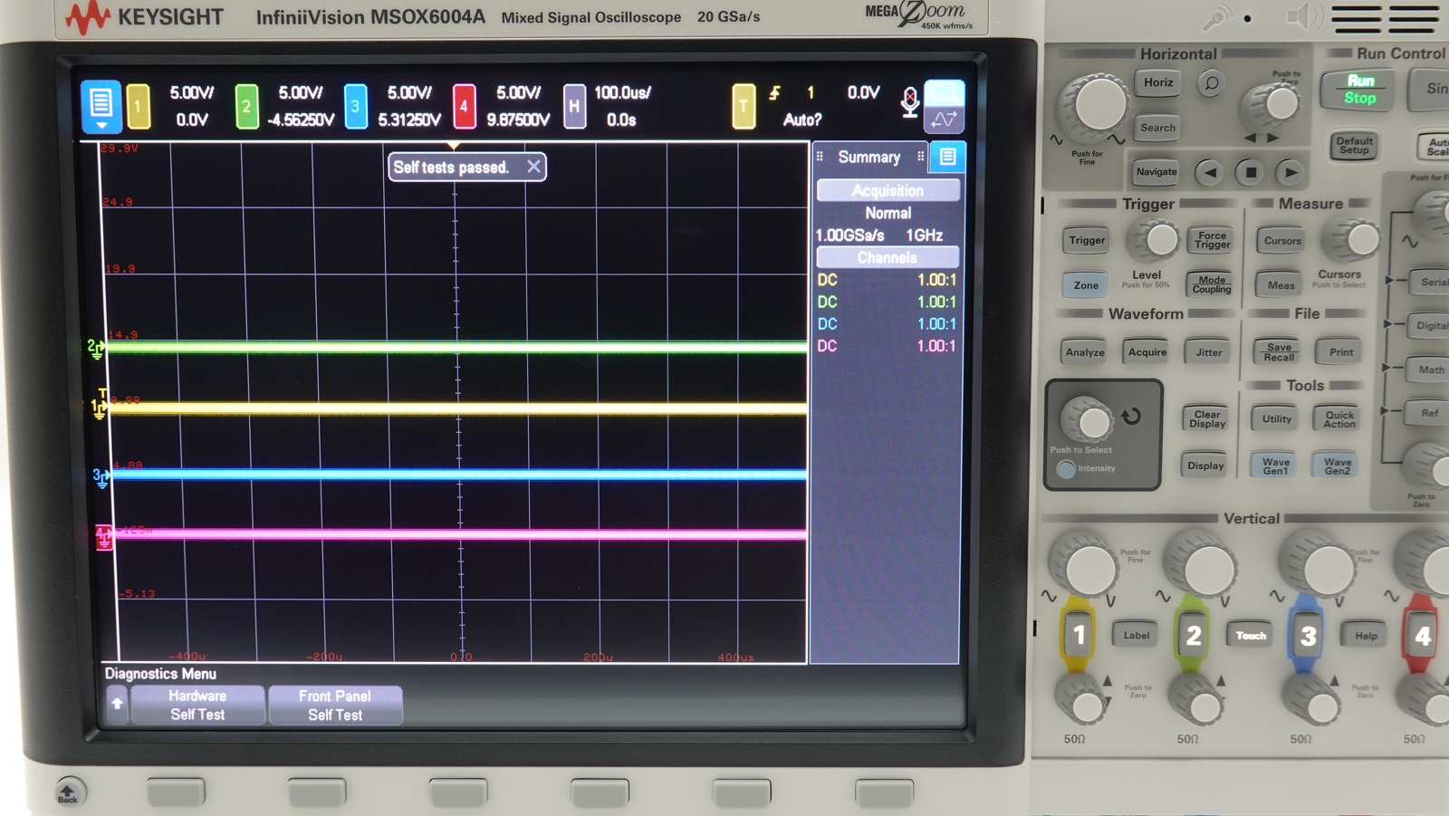 Keysight MSOX6004A Mixed Signal Oscilloscope / 1 GHz to 6 GHz / 4 Analog Plus 16 Digital Channels