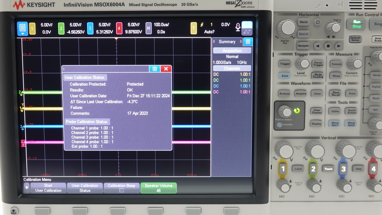 Keysight MSOX6004A Mixed Signal Oscilloscope / 1 GHz to 6 GHz / 4 Analog Plus 16 Digital Channels