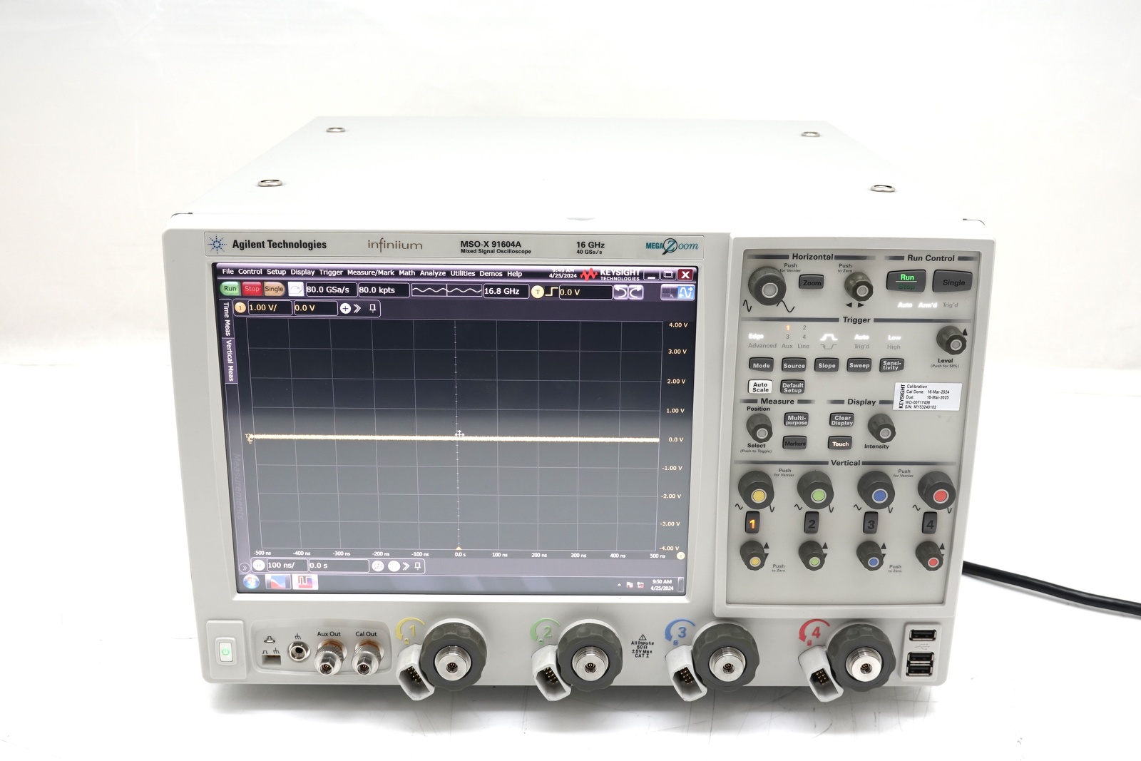 Keysight MSOX91604A Infiniium High-Performance Oscilloscope / 16 GHz / 80/40 GSa/s / 4 Channels