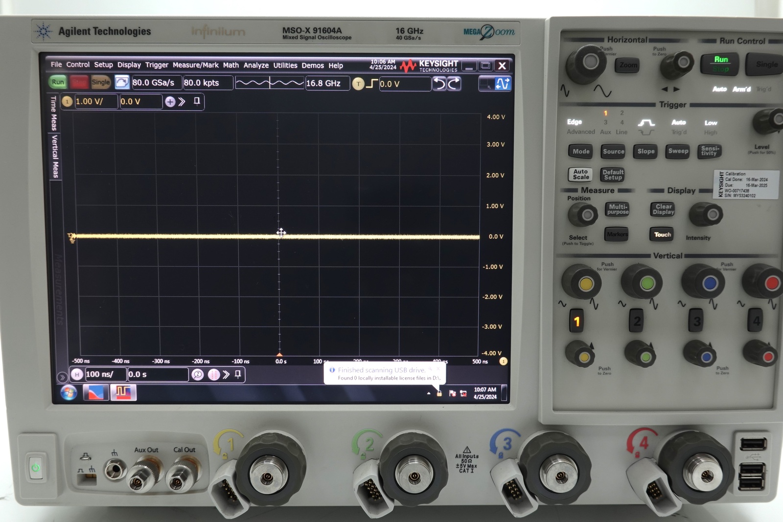 Keysight MSOX91604A Infiniium High-Performance Oscilloscope / 16 GHz / 80/40 GSa/s / 4 Channels