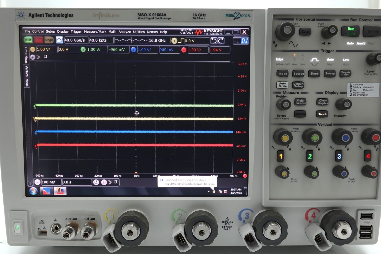 Keysight MSOX91604A Infiniium High-Performance Oscilloscope / 16 GHz / 80/40 GSa/s / 4 Channels