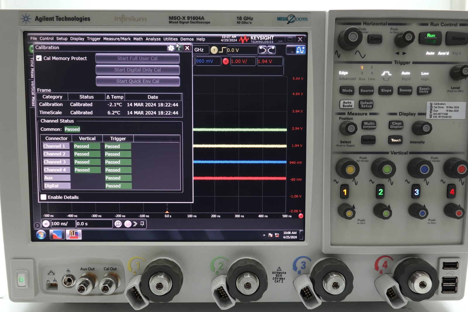 Keysight MSOX91604A Infiniium High-Performance Oscilloscope / 16 GHz / 80/40 GSa/s / 4 Channels