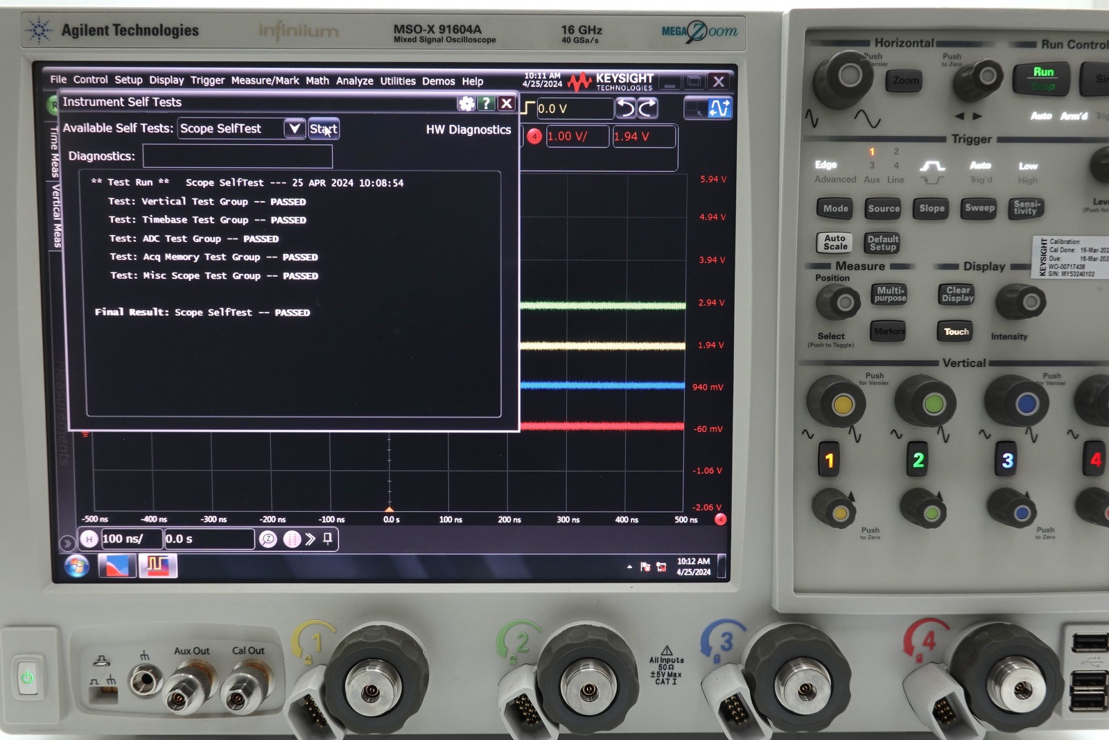 Keysight MSOX91604A Infiniium High-Performance Oscilloscope / 16 GHz / 80/40 GSa/s / 4 Channels