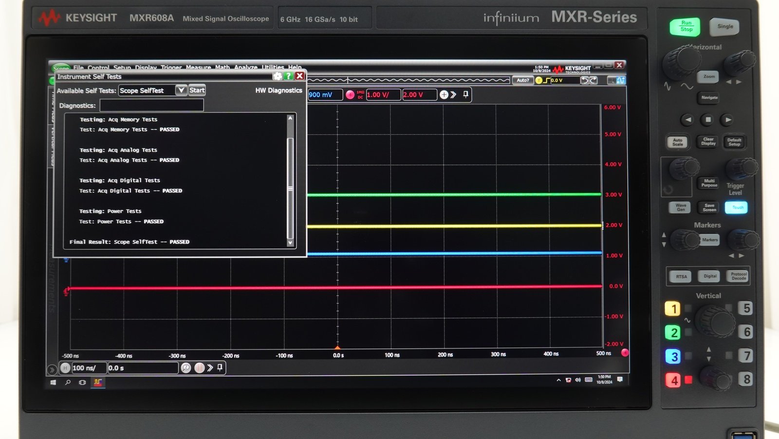 Keysight MXR608A Infiniium MXR-Series Real-Time Oscilloscope / 6 GHz / 16 GSa/s / 8 Channels