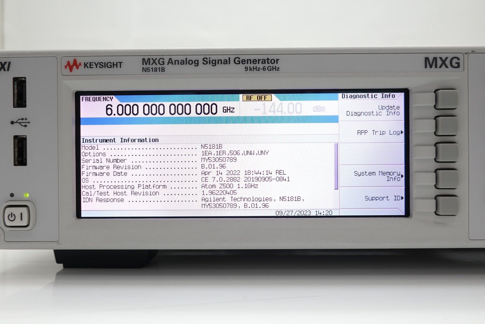 Keysight N5181B-506 9 kHz to 6 GHz