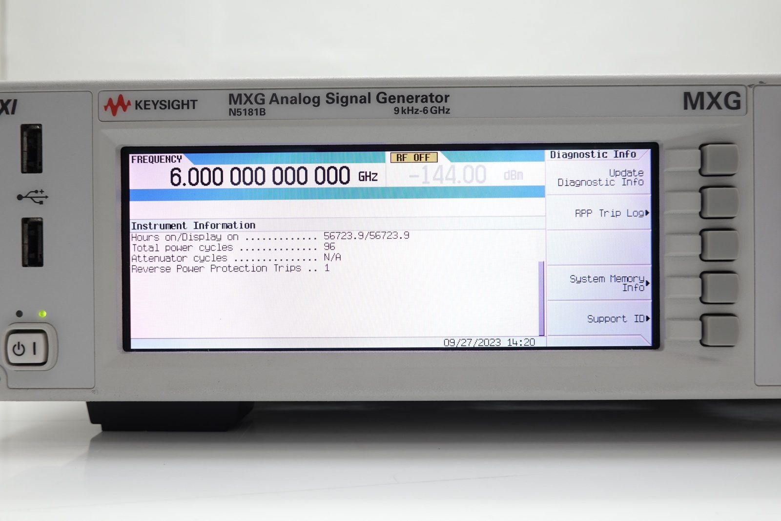 Keysight N5181B-506 9 kHz to 6 GHz