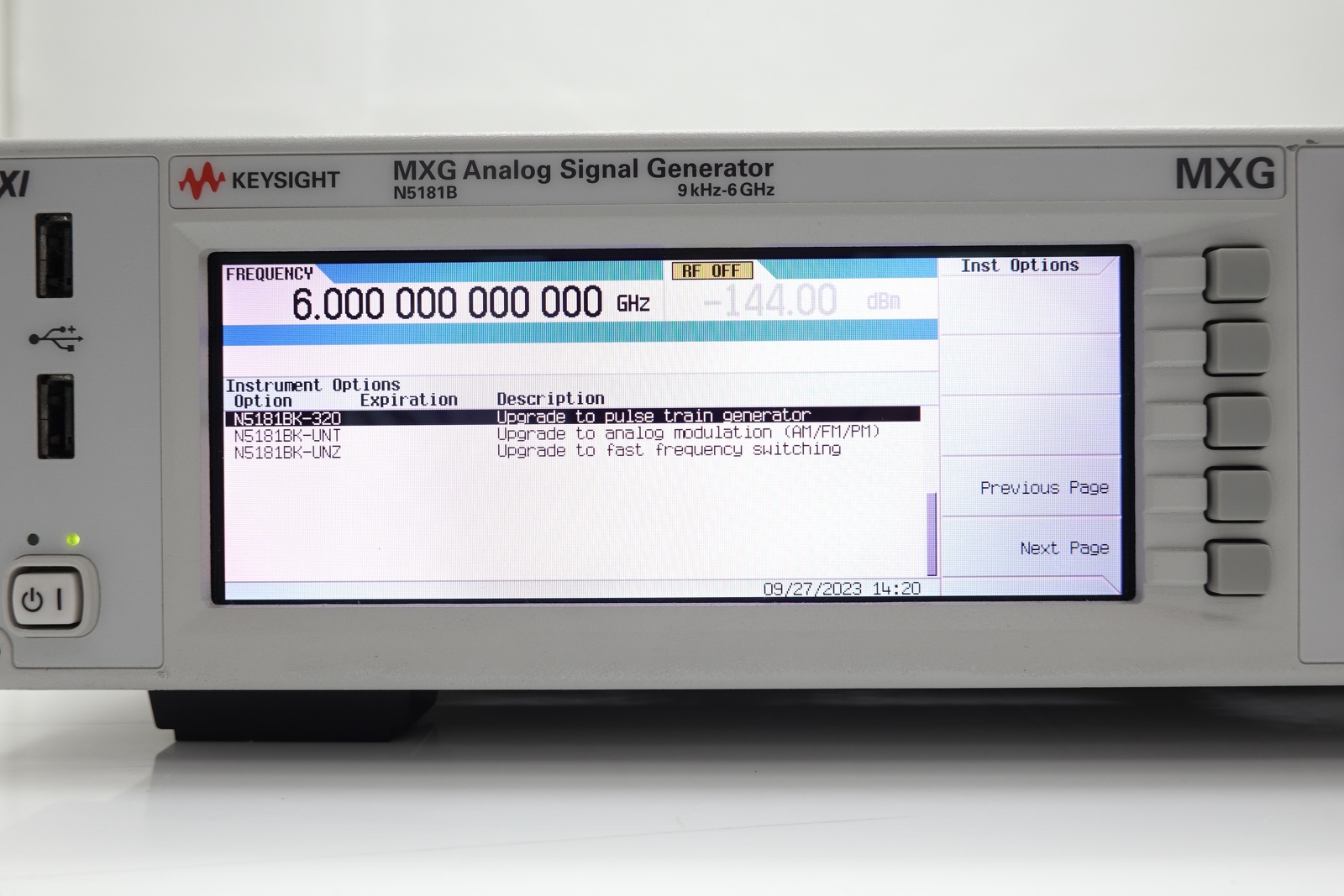 Keysight N5181B-506 9 kHz to 6 GHz