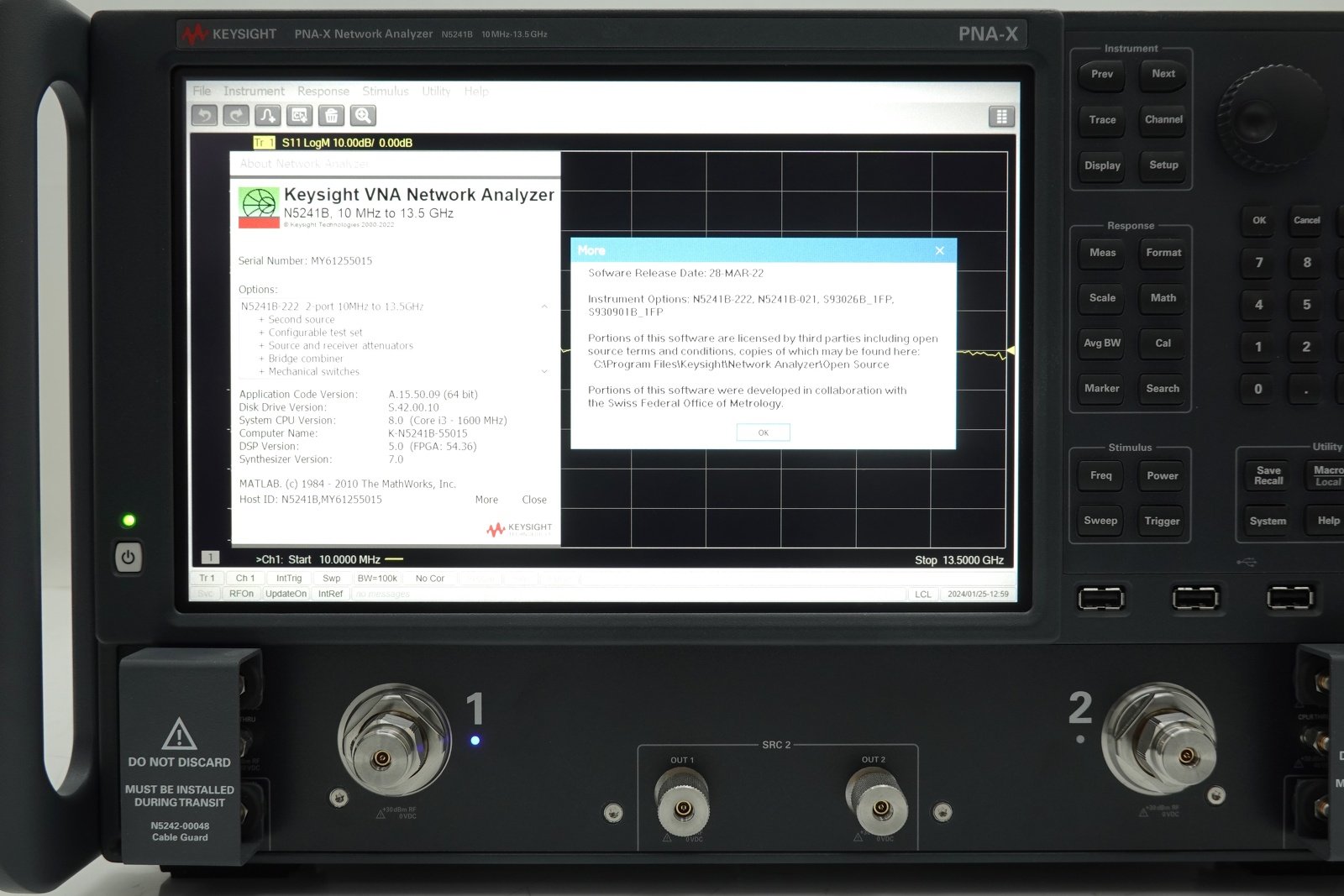 Keysight N5241B PNA-X Network Analyzer / 900Hz/10MHz to 13.5GHz