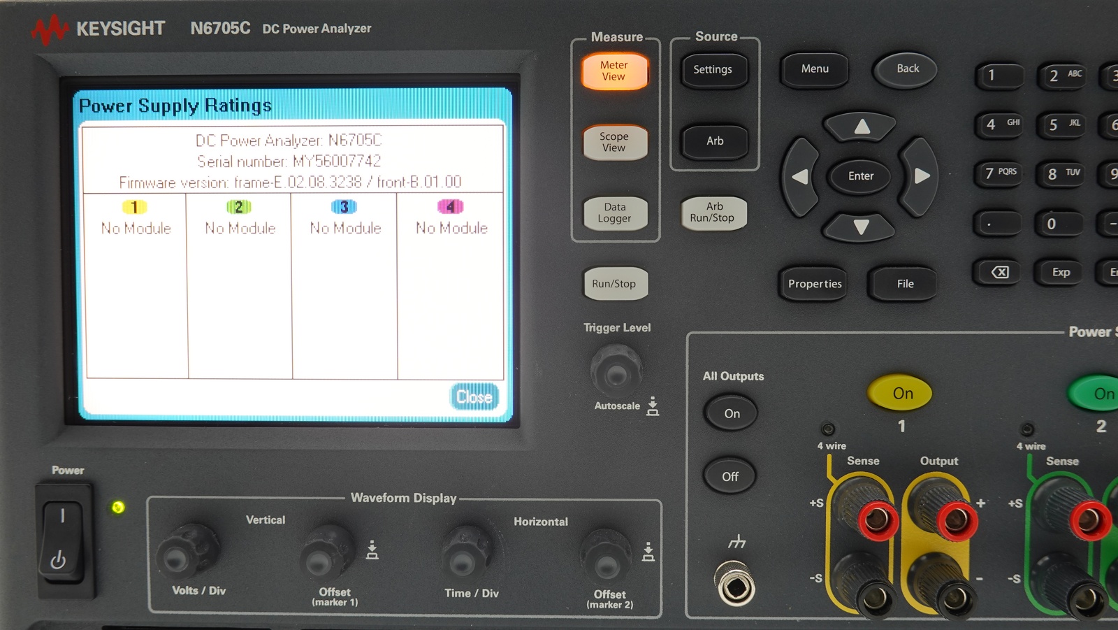 Keysight N6705C DC Power Analyzer Mainframe / Modular / 600W / 4 Slots