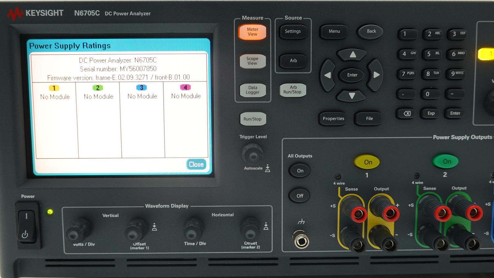 Keysight N6705C DC Power Analyzer Mainframe / Modular / 600W / 4 Slots