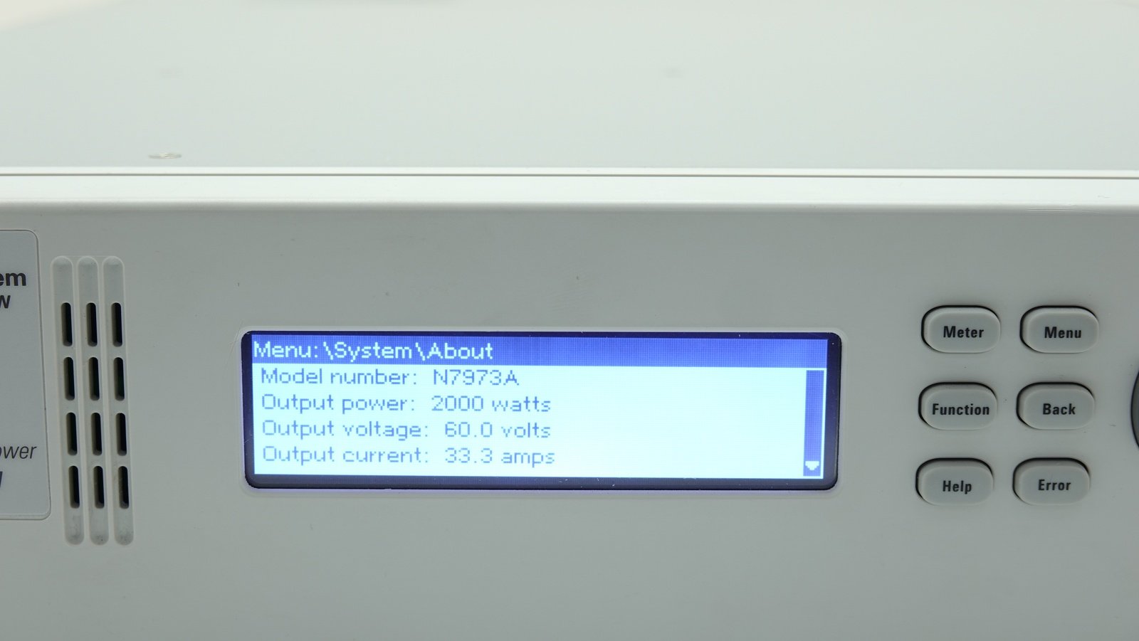 Keysight N7973A Advanced Dynamic DC Power Supply System / 60V / 33.3A / 2000W